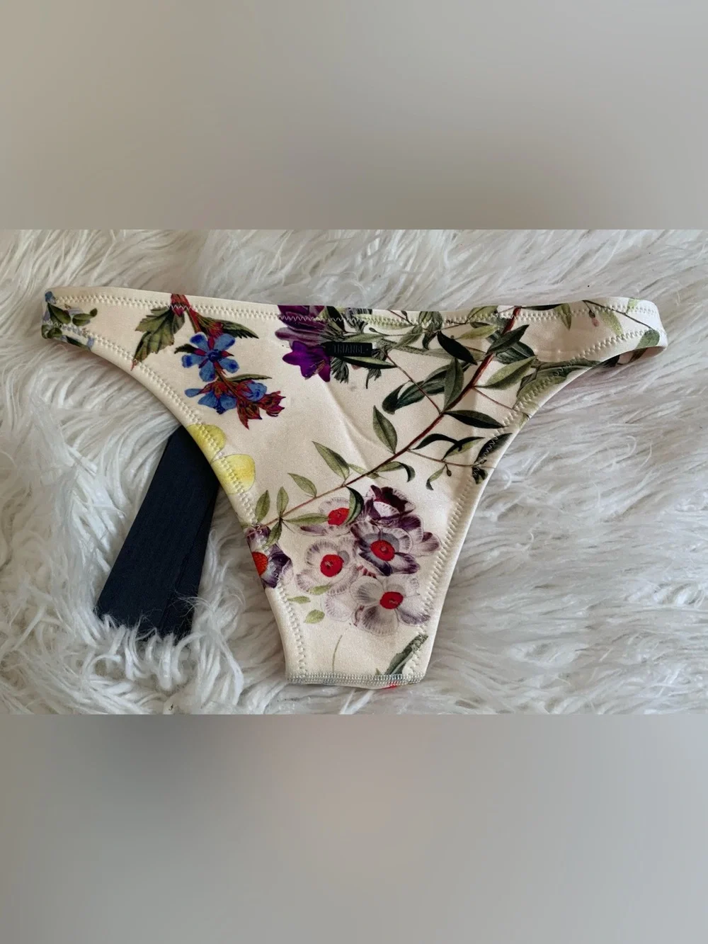 NWT Triangl Swimwear Neoprene Bikini Swimsuit Bottoms Floral Multicolor Size S